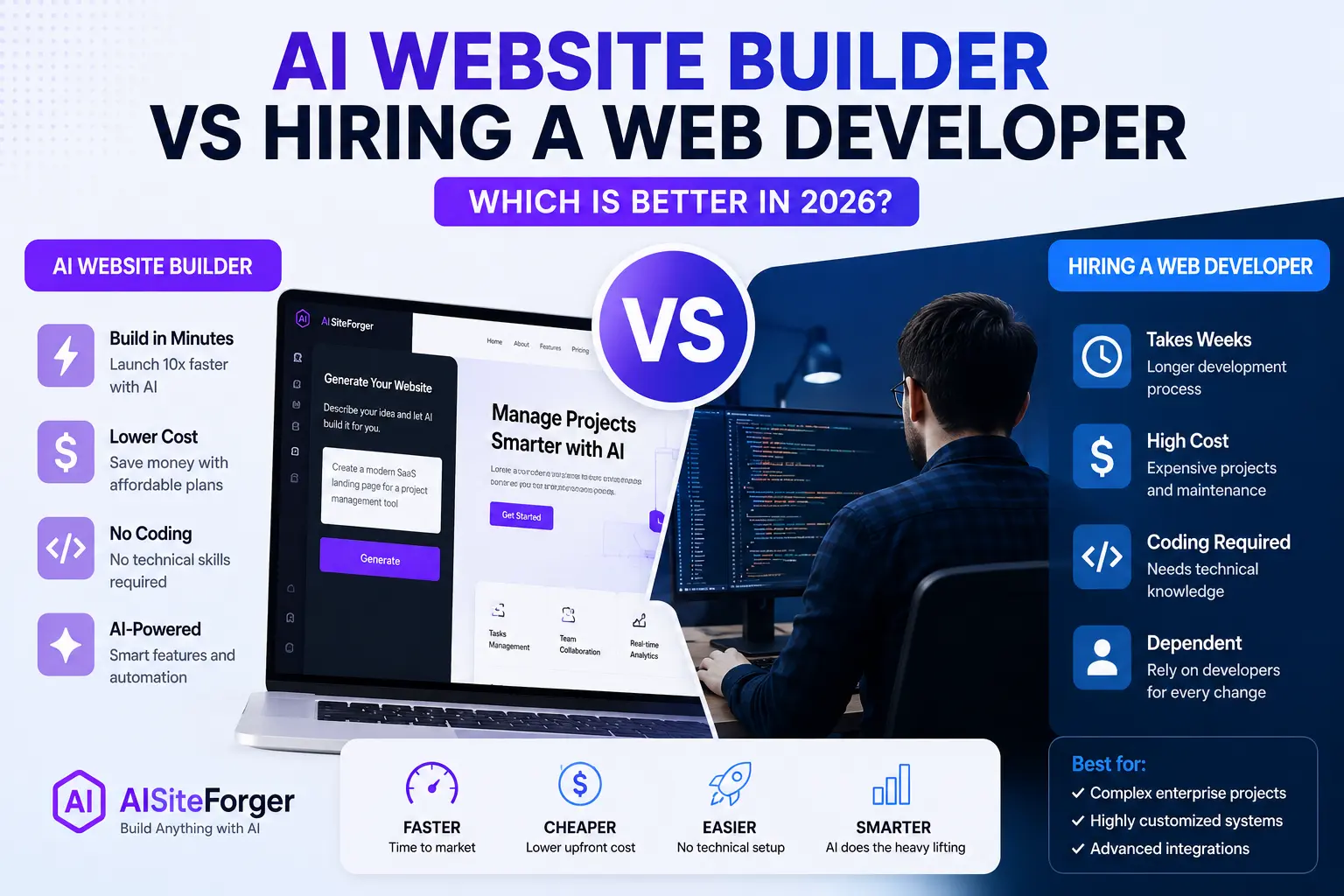 AI Website Builder vs Hiring a Web Developer: Which Is Better in 2026?